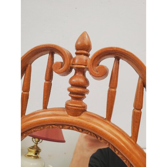 Vintage Wood Tabletop Vanity Mirror | Oval Makeup Mirror, Handmade Mirror, - Picture 3 of 10